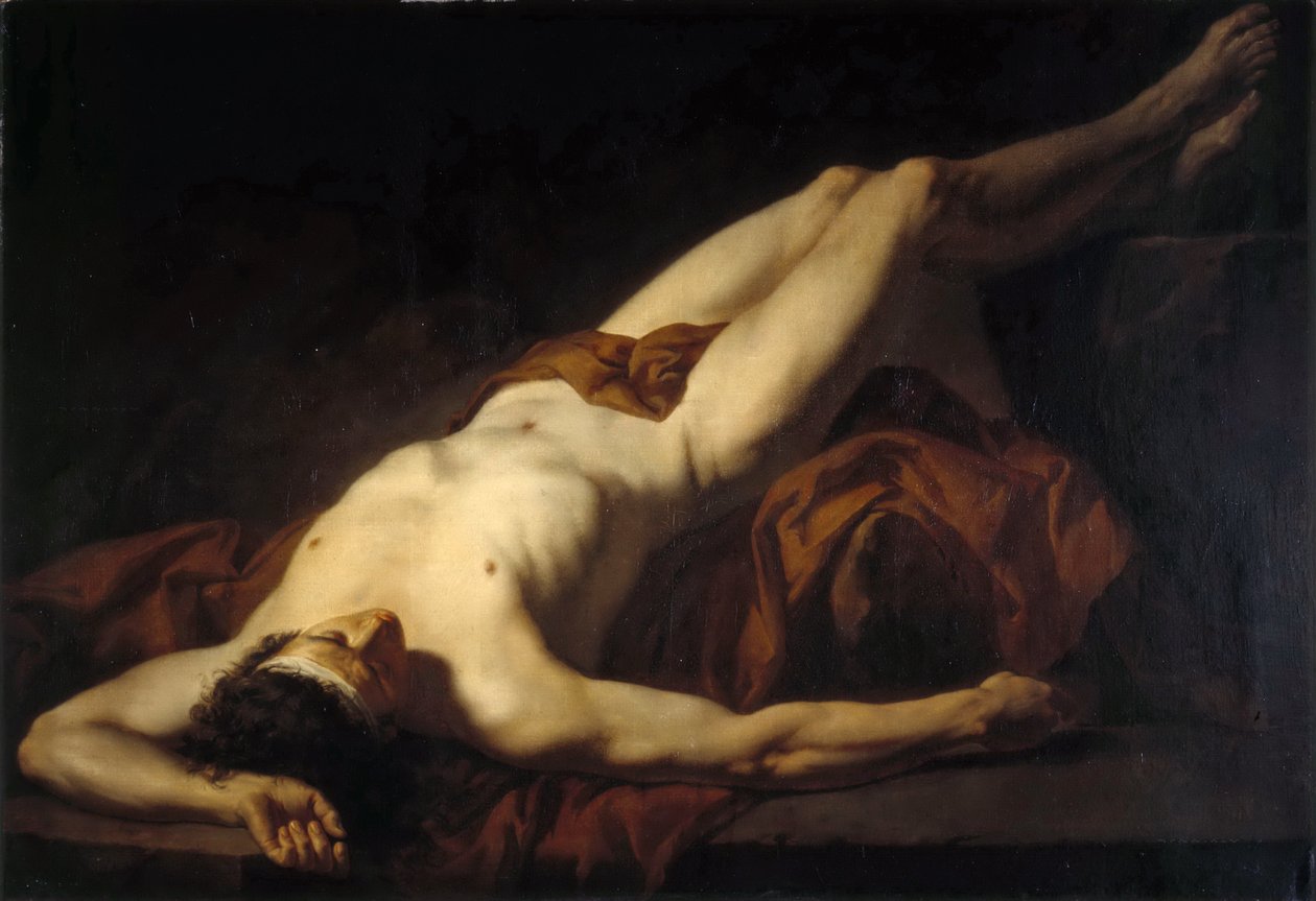 Erkek Çıplak Hector by Jacques Louis David