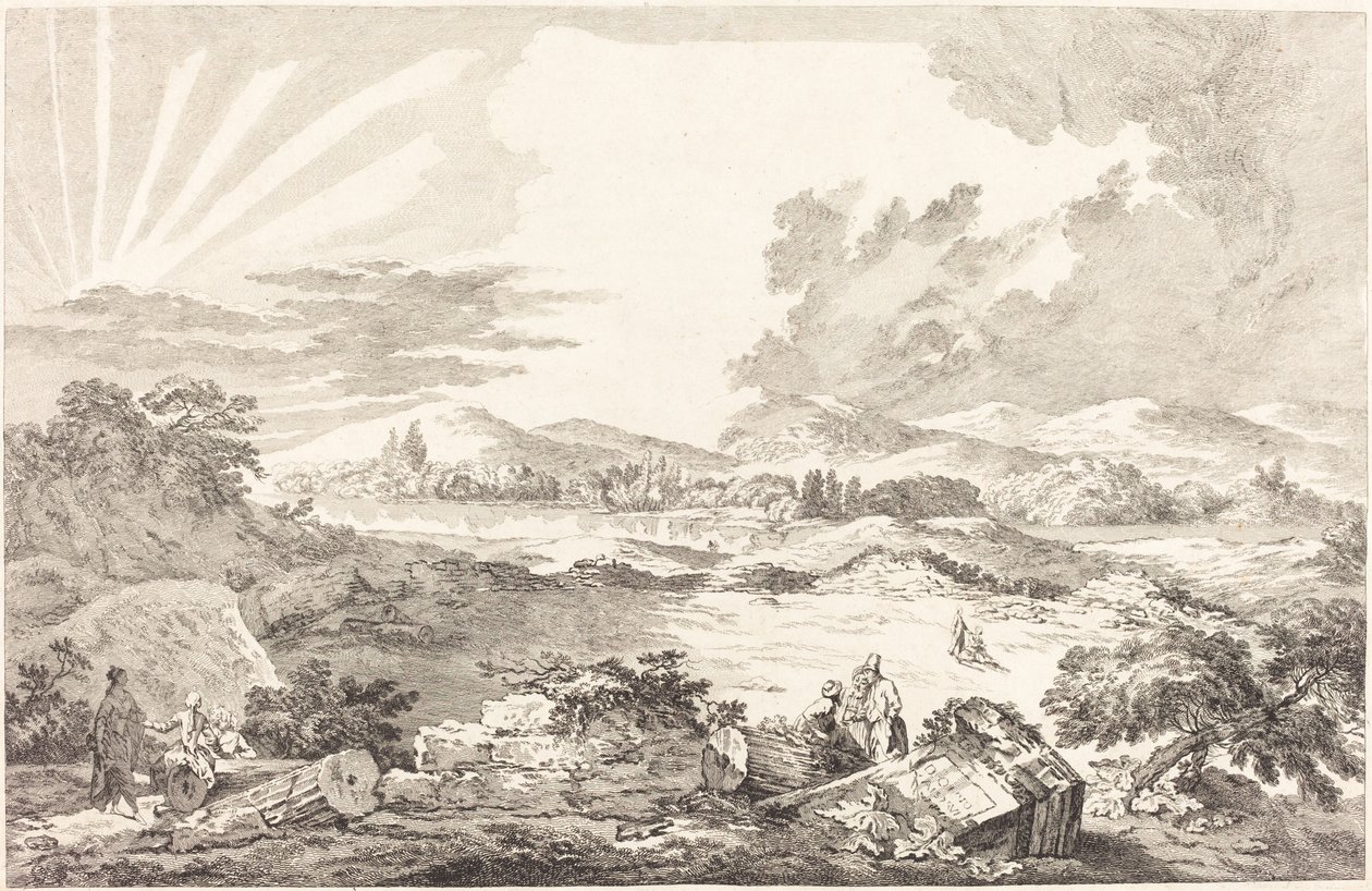 Dromos, Atina by Jacques Philippe LeBas after Julien David Le Roy