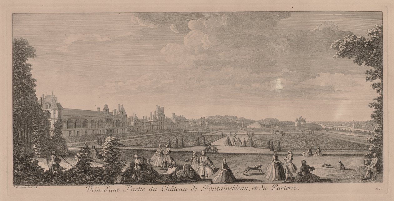 Chateau Fontainebleau ve Bahçeler by Jacques Rigaud