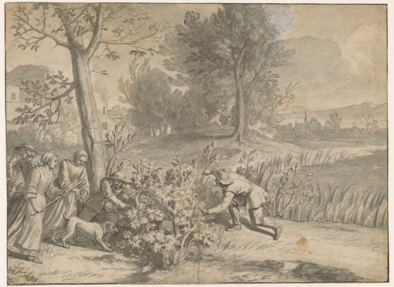 tavşan ve ördek avı by Jacques Stella (attributed to)