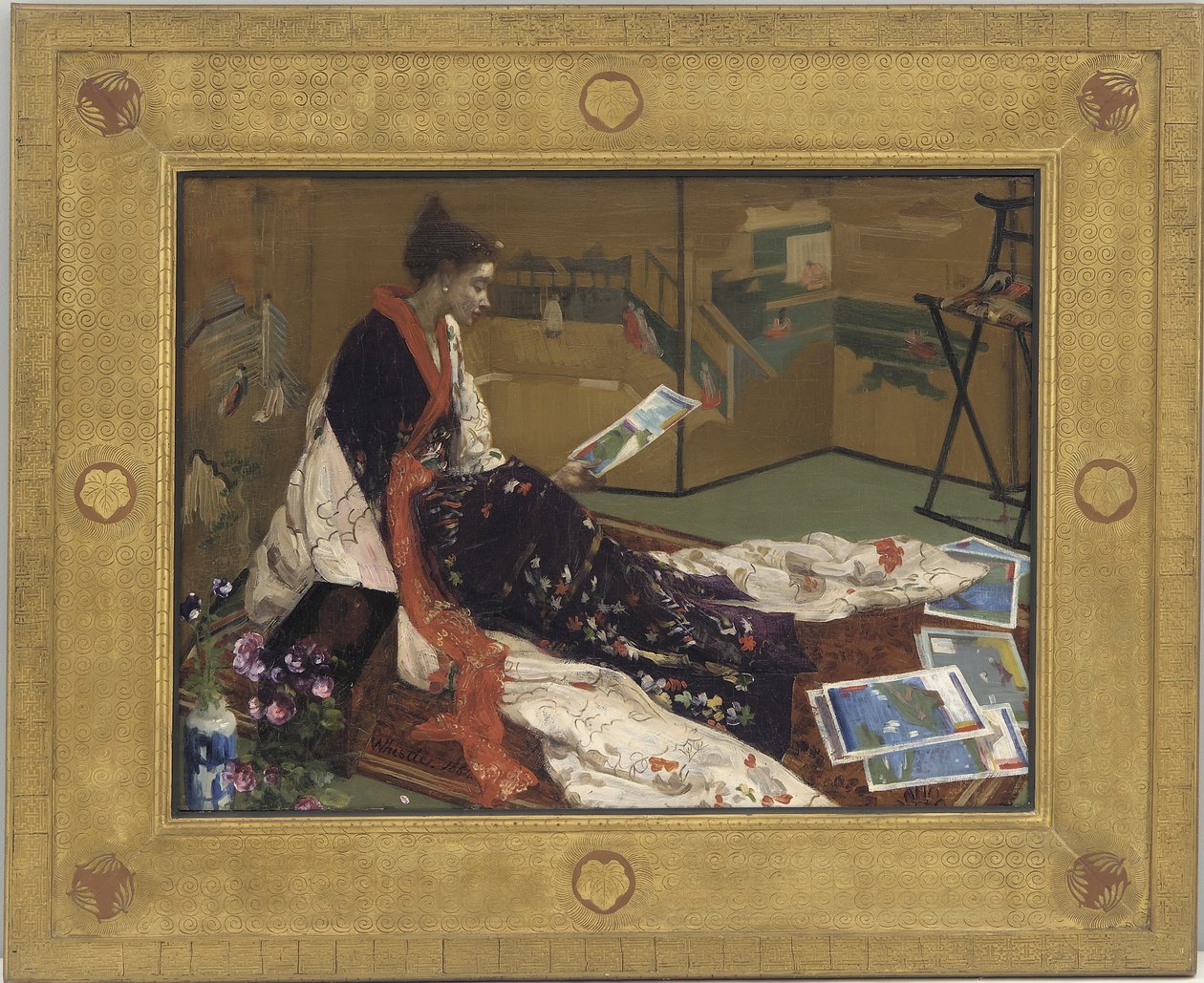 Mor ve Altın Kapris: Altın Perde, 1864 (ahşap panel üzerine yağlı boya) by James Abbott McNeill Whistler