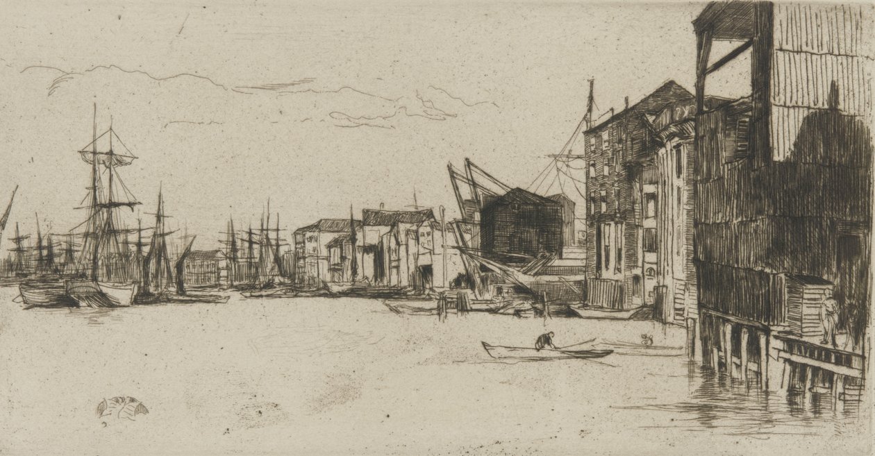 Serbest Ticaret İskelesi, 1877 (kağıt üzerine gravür) by James Abbott McNeill Whistler