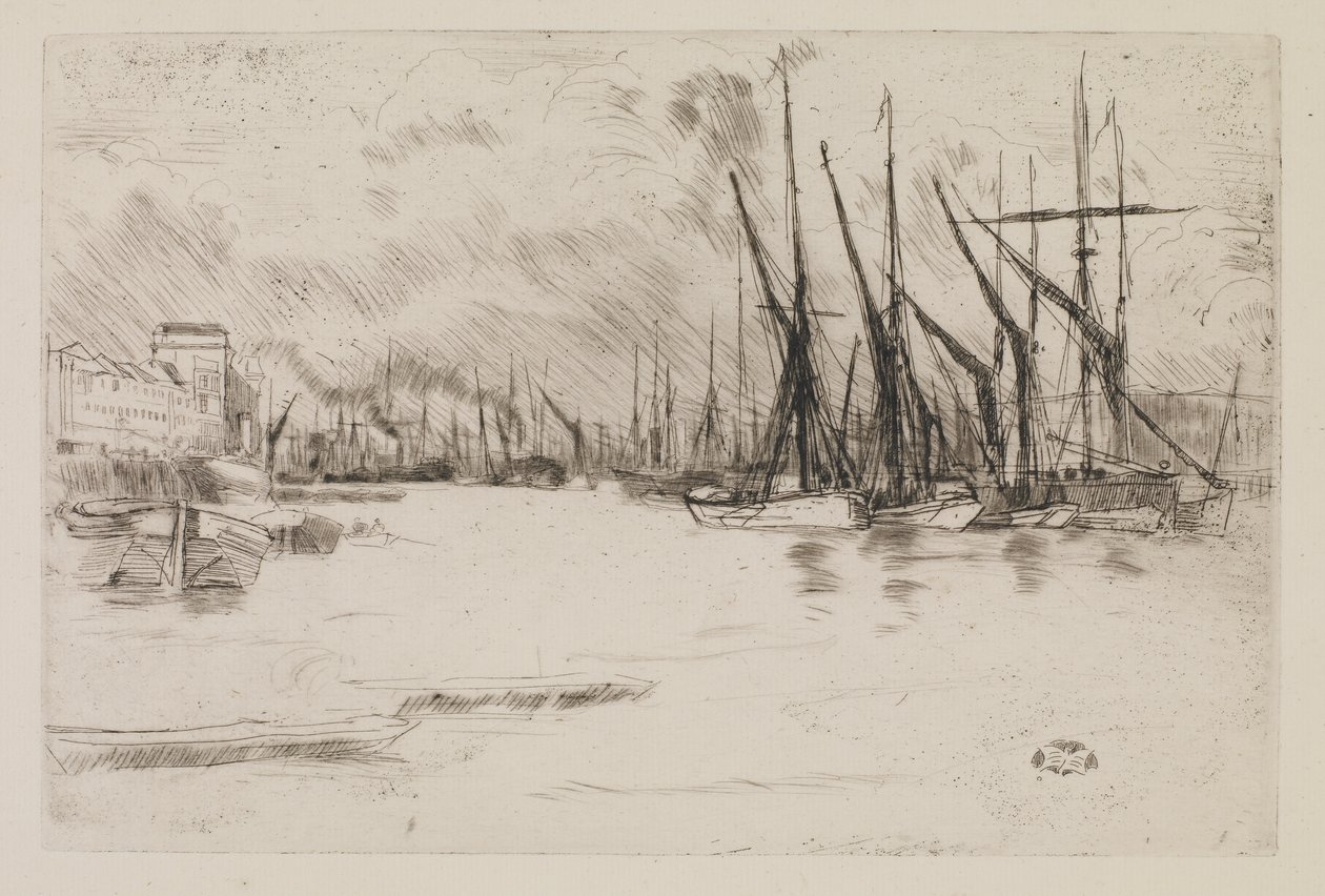 Turşu-Herring Merdivenlerinden, c.1878 (kağıt üzerinde dağlama ve kuru nokta) by James Abbott McNeill Whistler