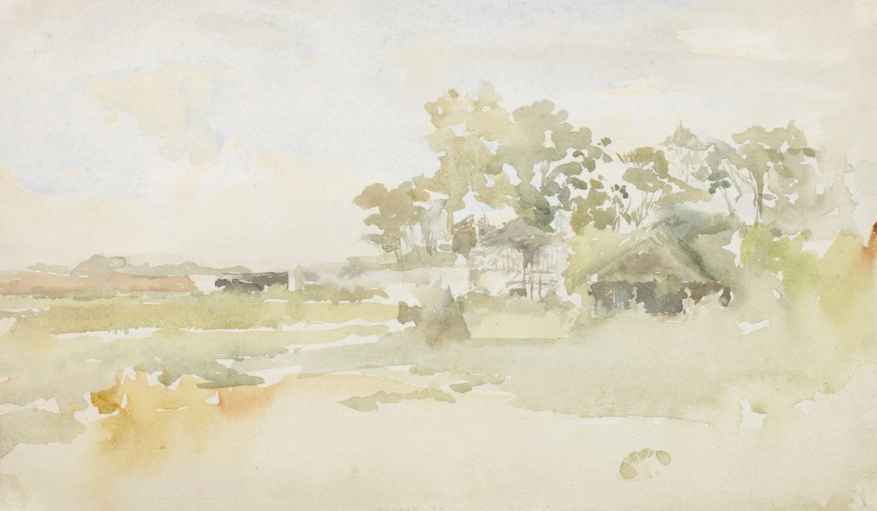 Çiftlik Binaları ile Peyzaj, c.1884 by James Abbott McNeill Whistler