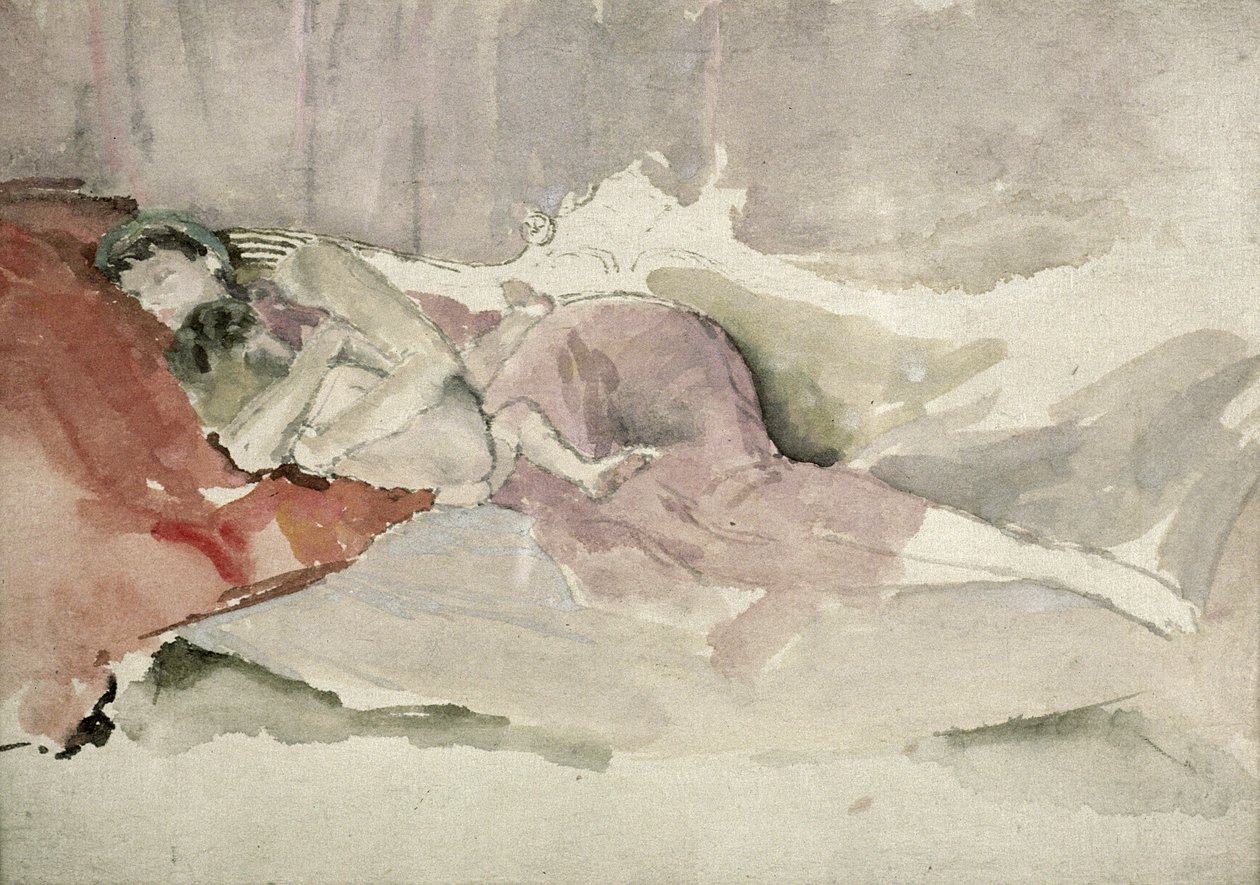 Anne ve Çocuk Kanepede by James Abbott McNeill Whistler