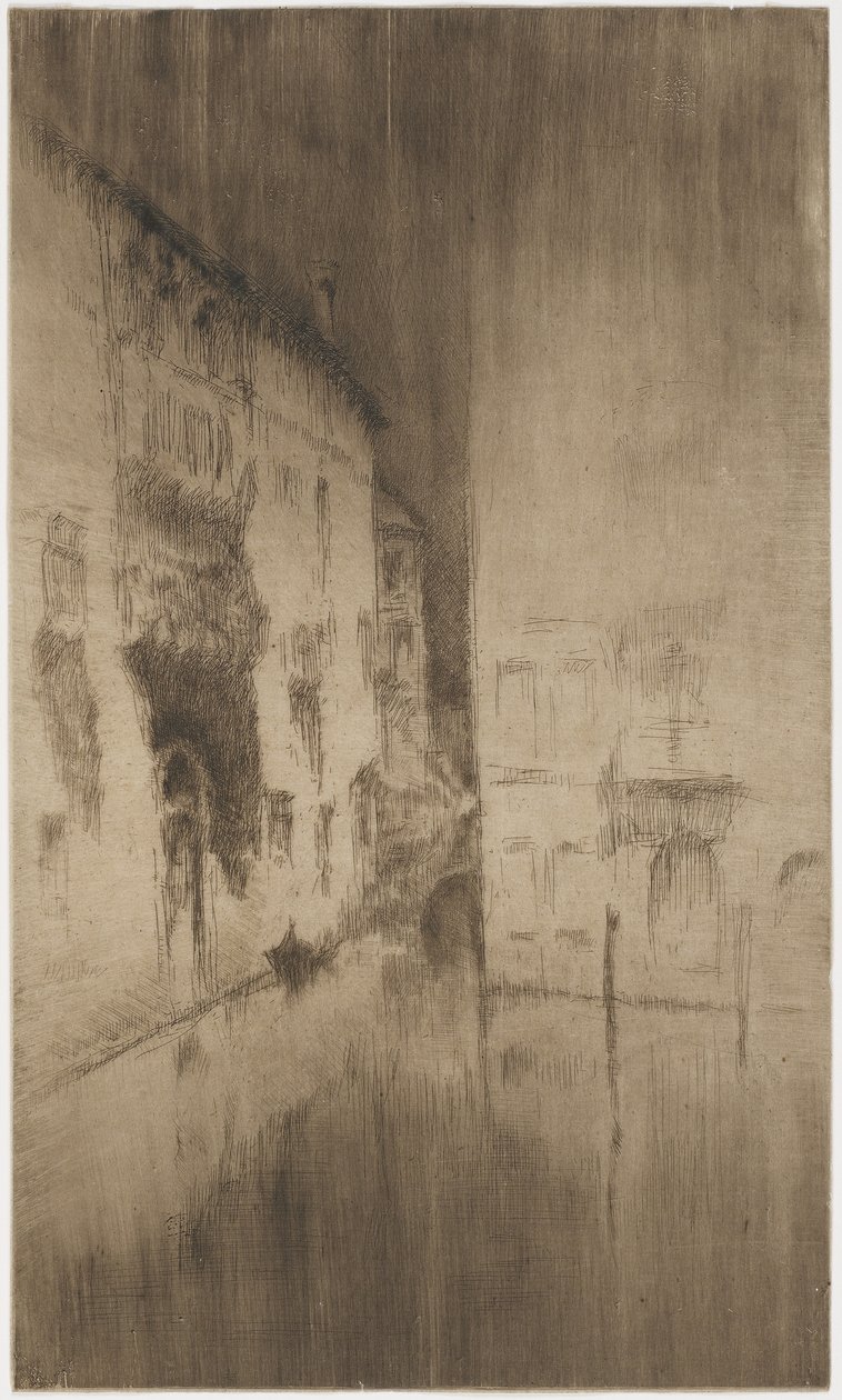Nocturne: Palaces, 1879-80 (kağıt üzerinde gravür ve kuru nokta) by James Abbott McNeill Whistler