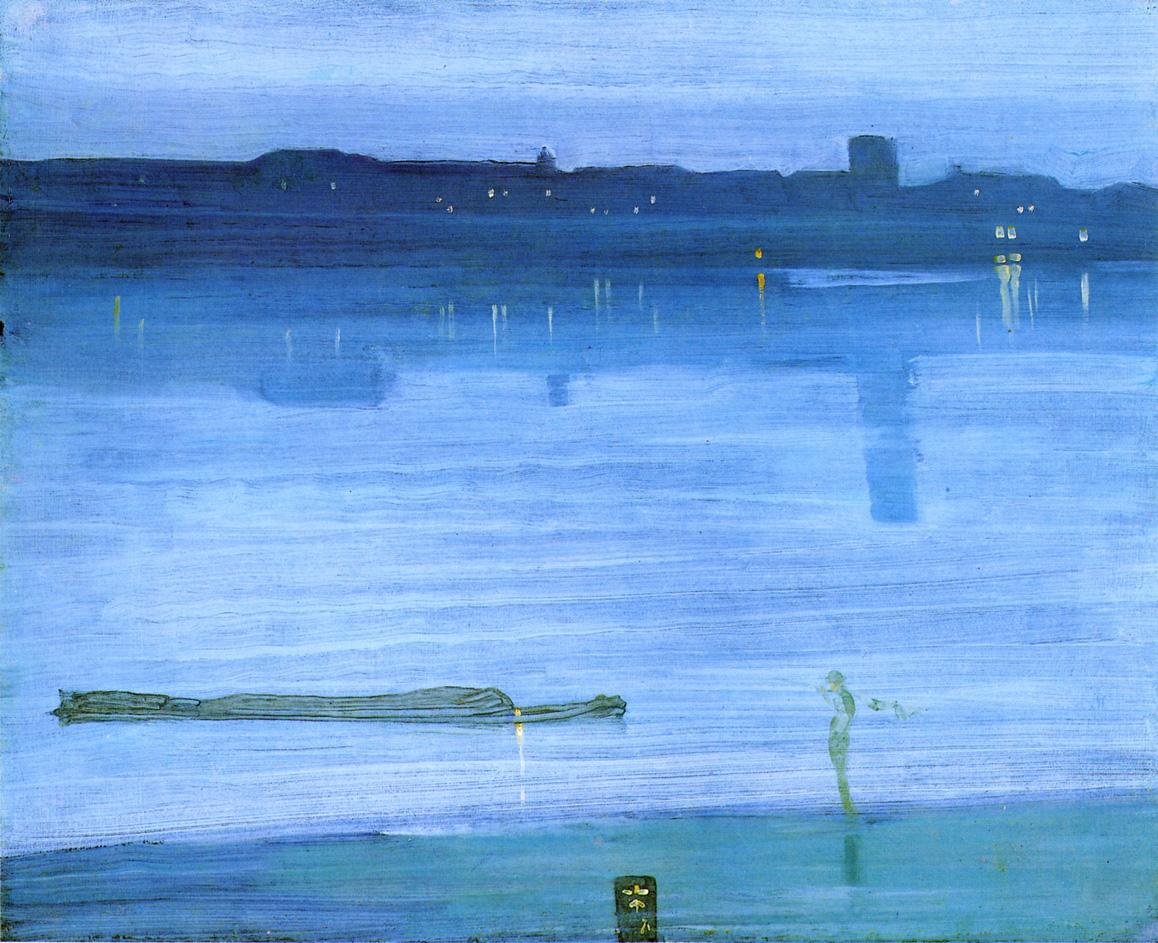Mavi ve Gümüşte Gece: Chelsea by James Abbott McNeill Whistler