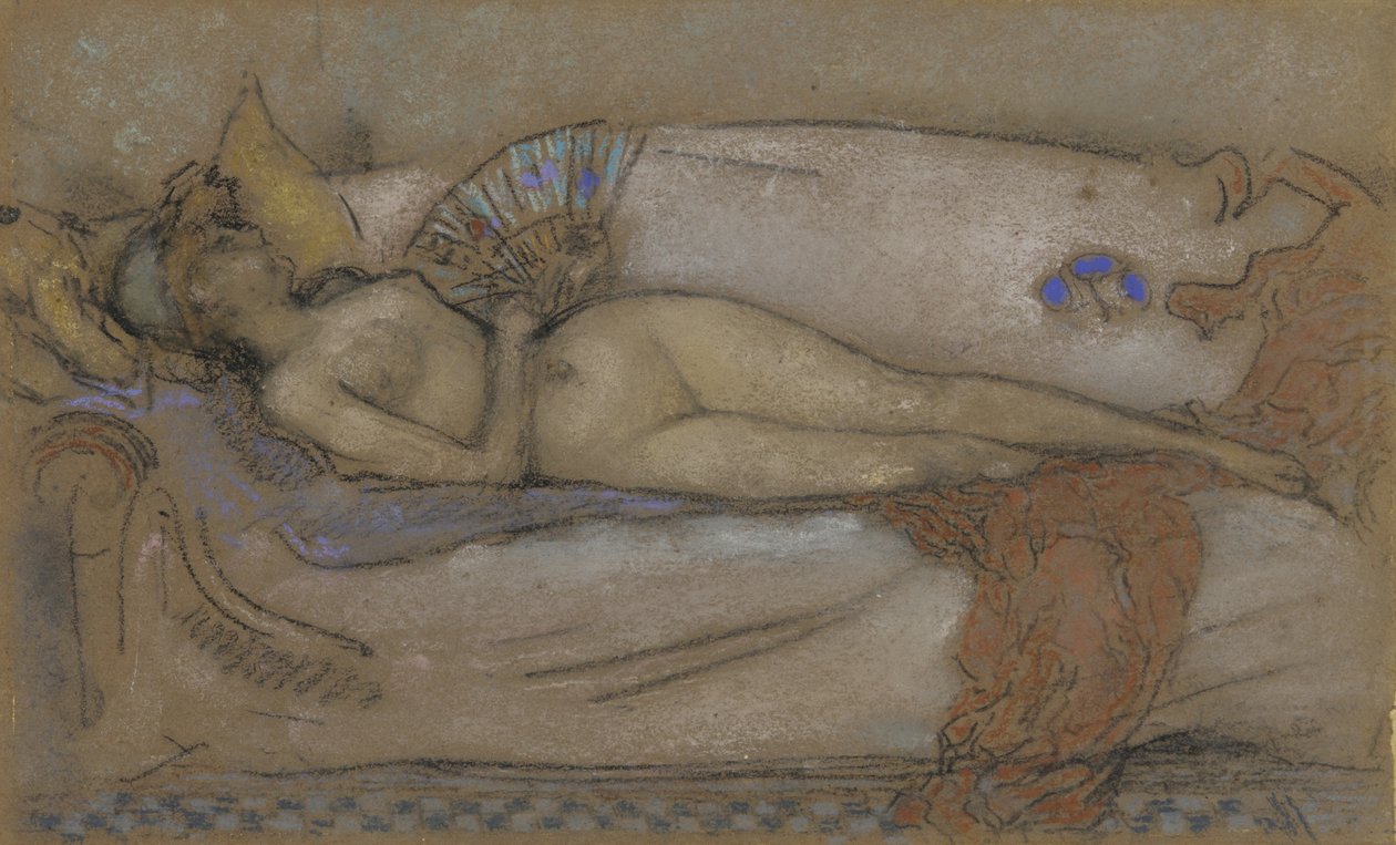 Pastel dökün: Gül ve Opal, c.1885-95 (kahverengi kağıt üzerine tebeşir ve pastel) by James Abbott McNeill Whistler