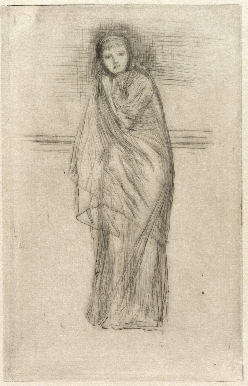 Dinlenme Modeli, 1870 (kağıt üzerinde kuru nokta) (ayrıca bkz. 324670) by James Abbott McNeill Whistler