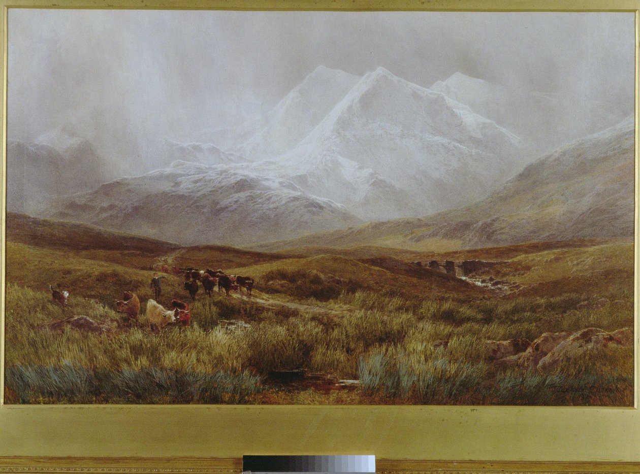 Snowdon üzerinde kar fırtınası, 1879 by James Jackson Curnock