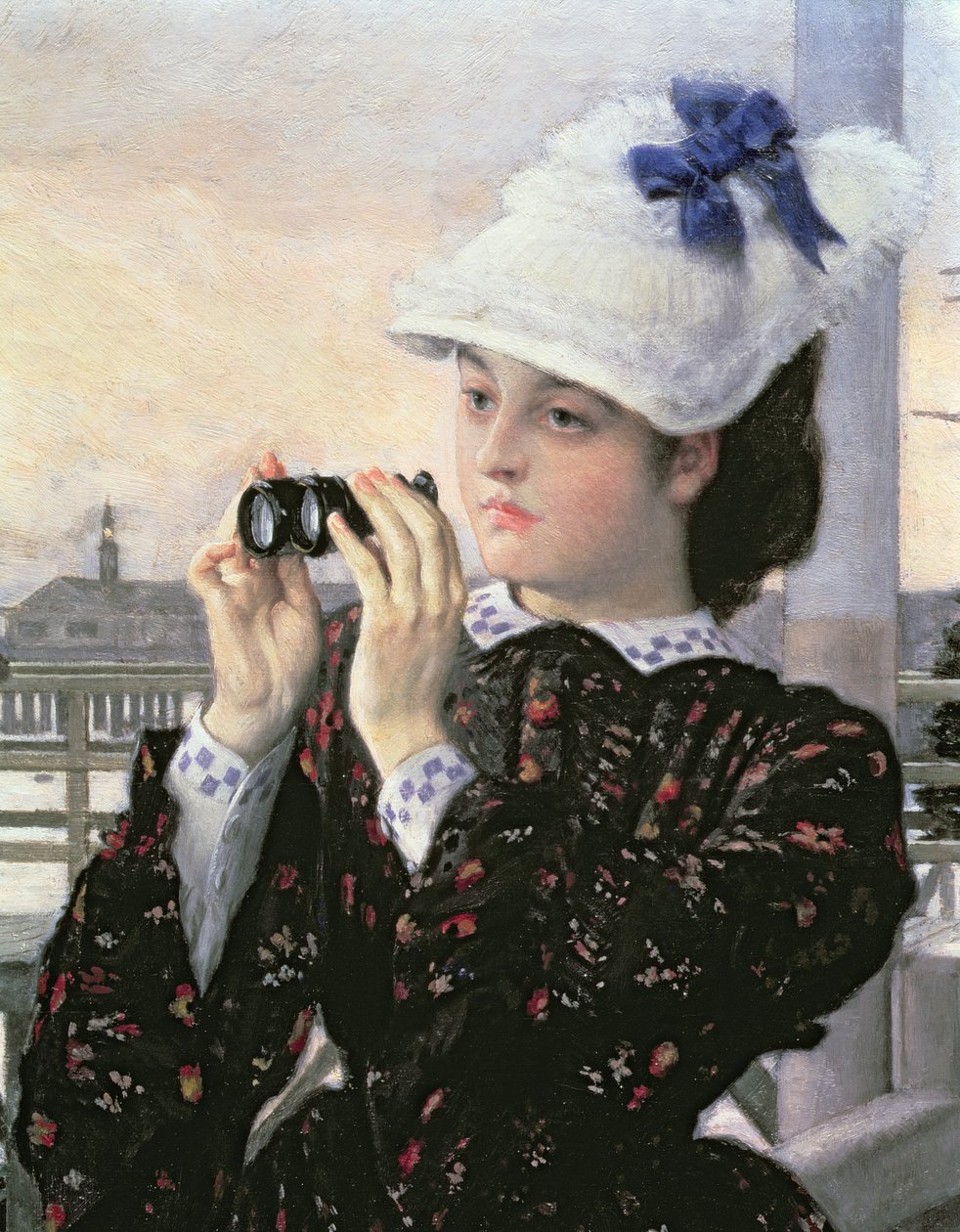 Kaptanın kızı, dürbünlü kızın detayı (112524 detayı) by James Jacques Joseph Tissot