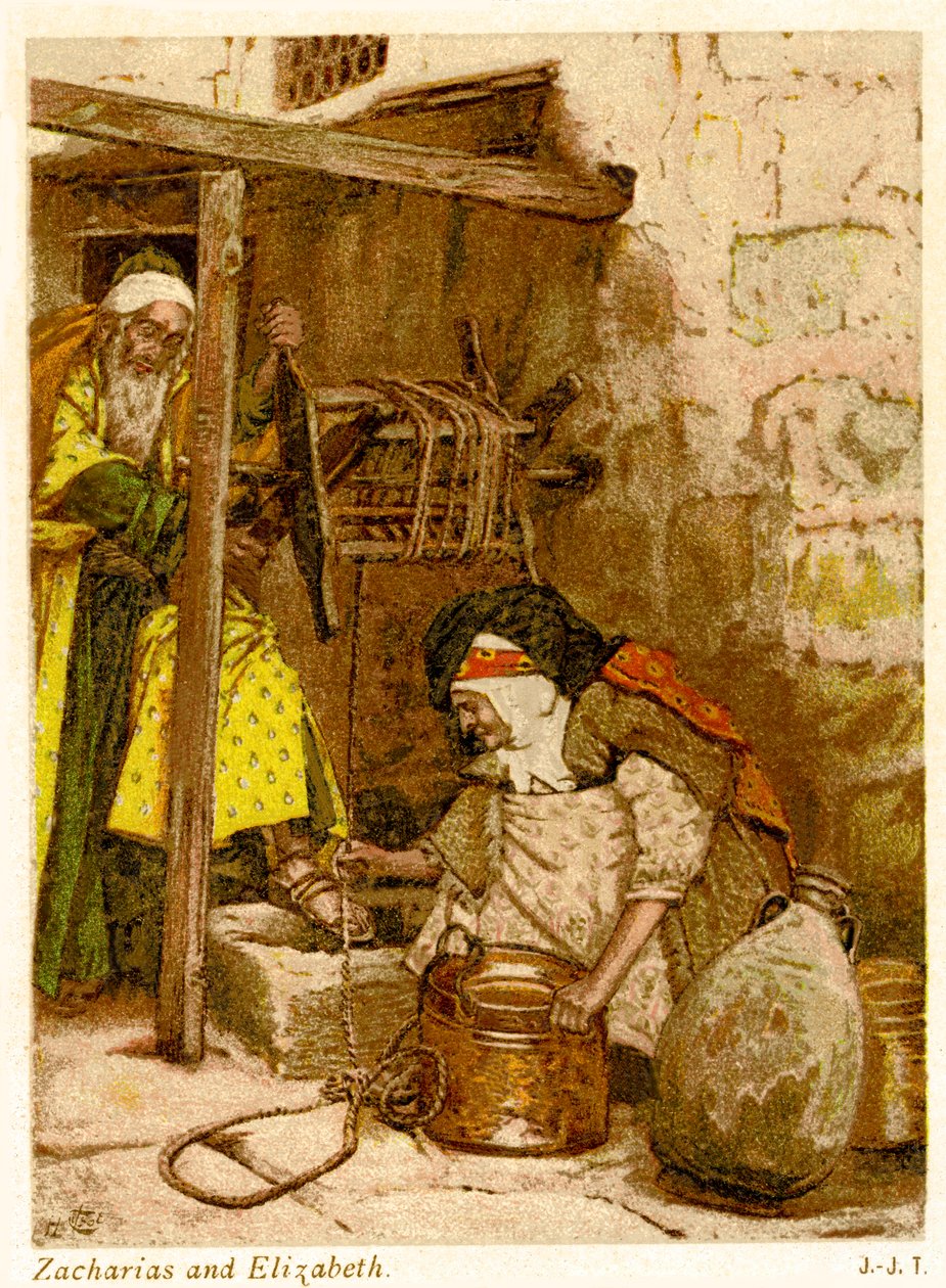 Zacharias ve Elizabeth, Aziz Luka - İncil by James Jacques Joseph after Tissot