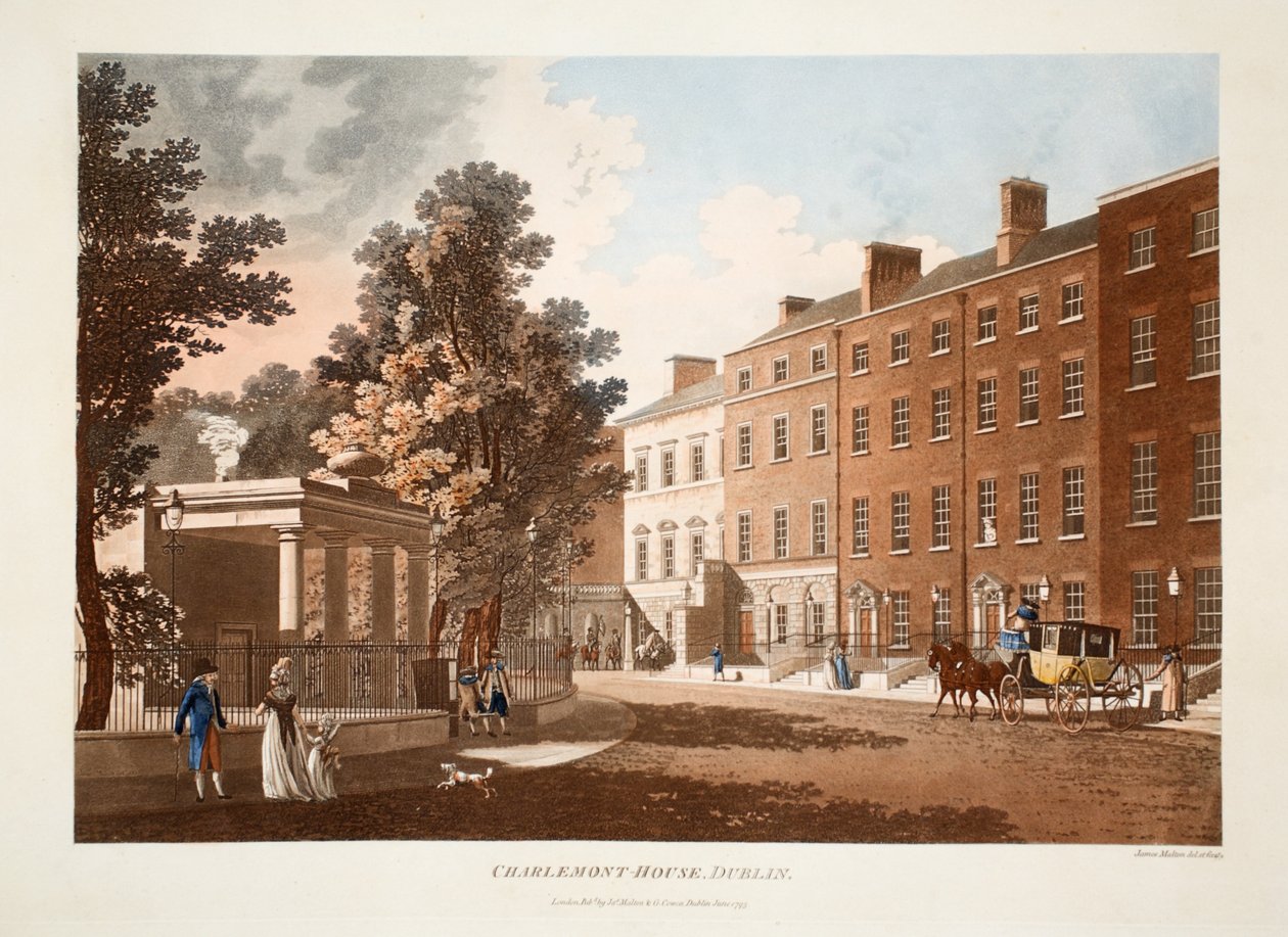 Charlemont-House, Dublin, 1793 (el boyaması gravür) by James Malton