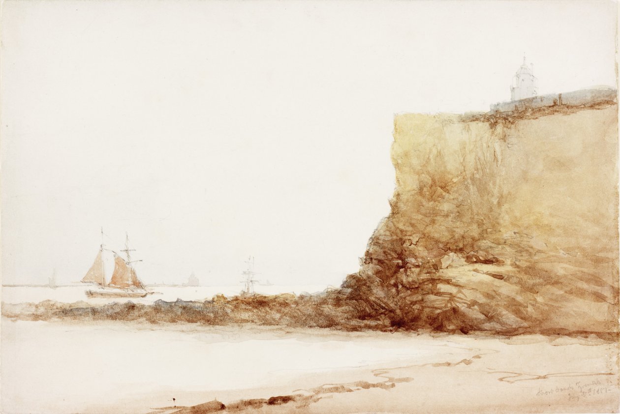 Short Sands Tynemouth (kağıt üzerine suluboya ve kurşun kalem) by James Miller Brown