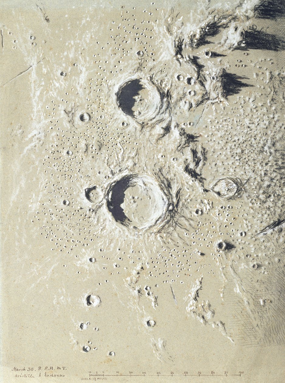 Aristoteles ve Eudoxus (gri kağıt üzerinde bw tebeşir) by James Hall Nasmyth