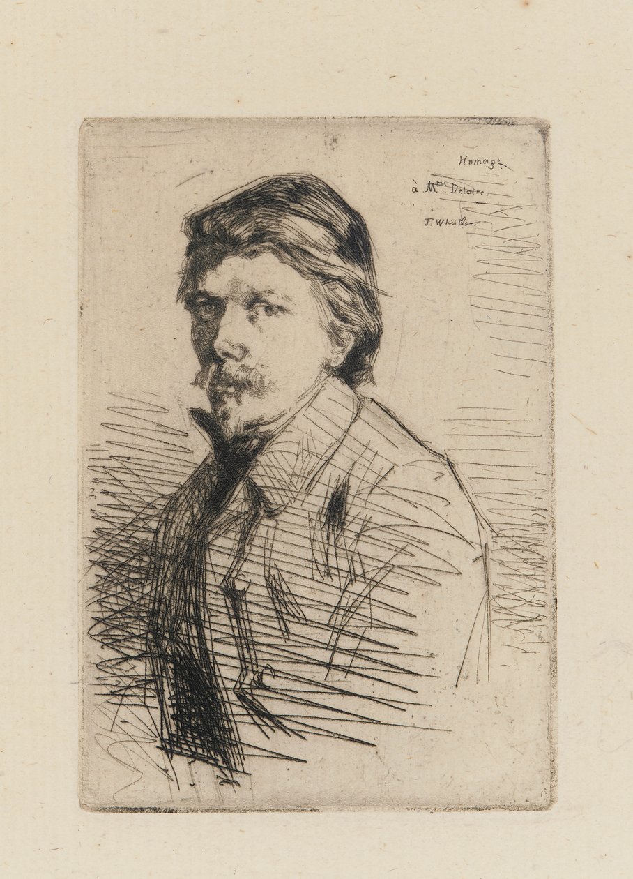 Auguste Delatre, 1858. by James Abbott McNeill Whistler