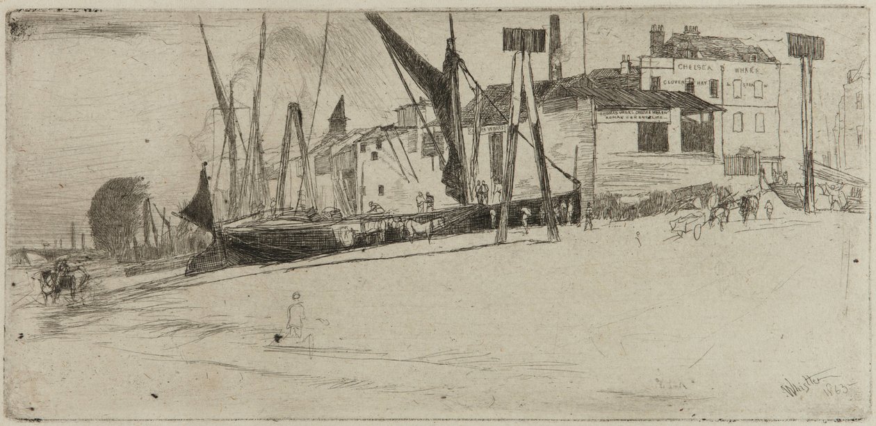 Chelsea İskelesi, 1863. by James Abbott McNeill Whistler