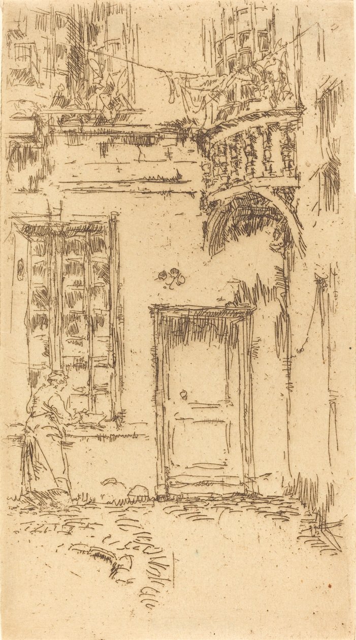 Avlu, Rue P.L. Kurye, 1888. by James Abbott McNeill Whistler