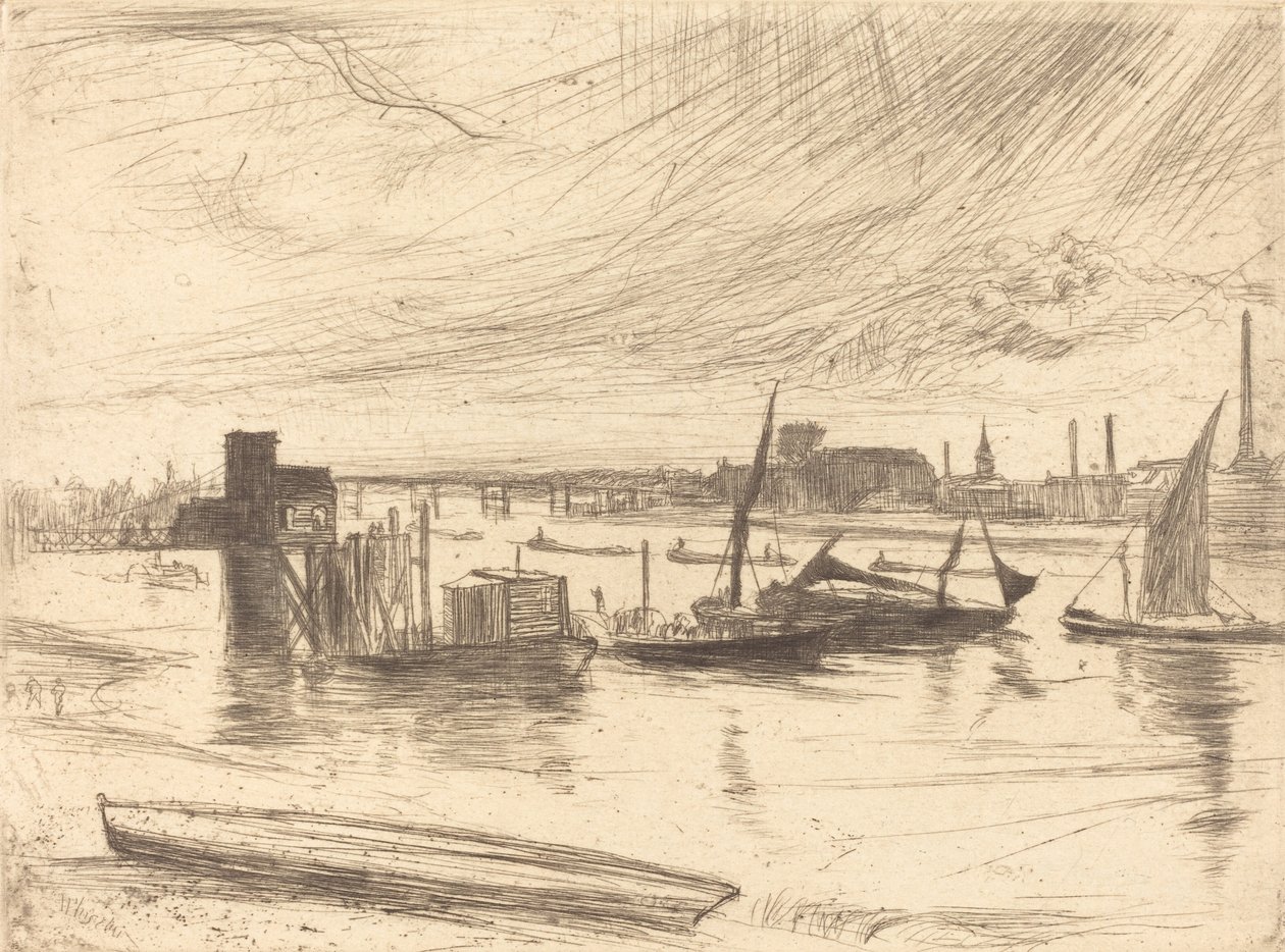 Sabah Erken, Battersea, 1861. by James Abbott McNeill Whistler
