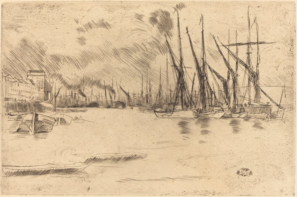 Turşu-Herring Merdivenlerinden, c. 1878. by James Abbott McNeill Whistler