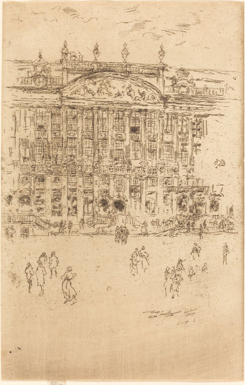 Grand' Place, Brüksel, 1887. by James Abbott McNeill Whistler