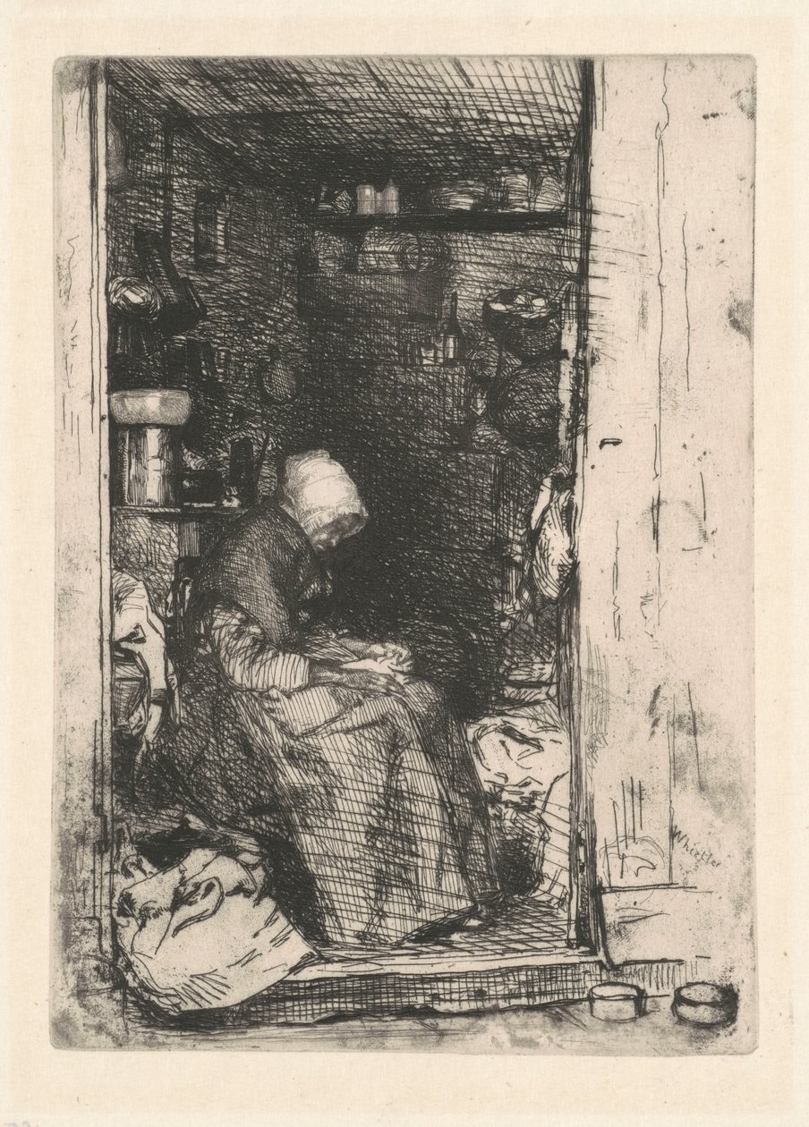 Paçavralardaki Yaşlı Kadın, 1858. by James Abbott McNeill Whistler