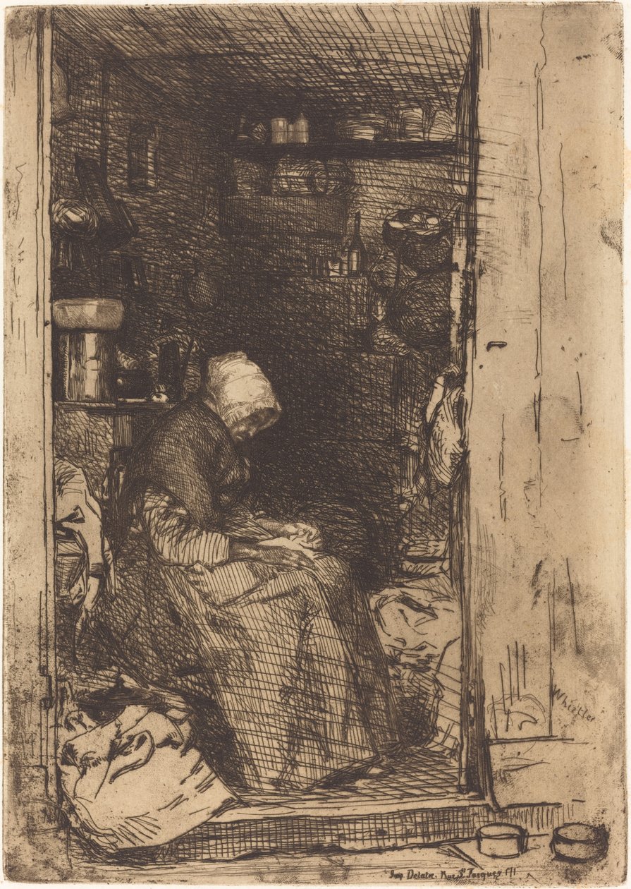 Paçavralardaki Yaşlı Kadın, 1858. by James Abbott McNeill Whistler