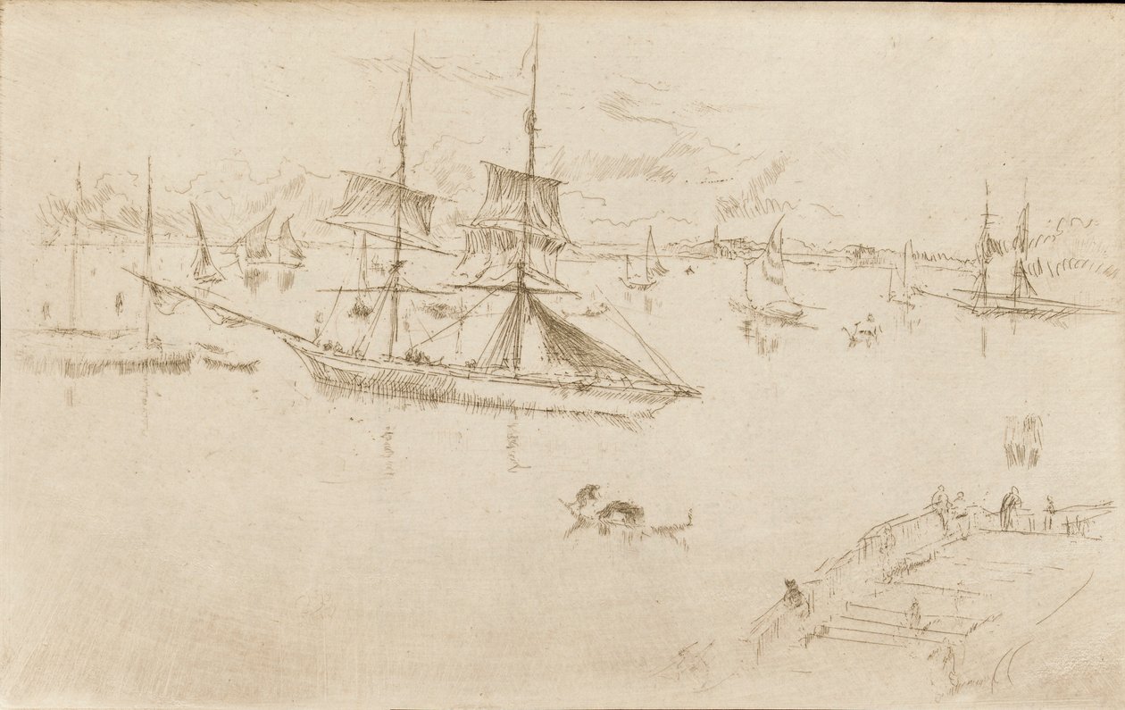 Lagün-Öğlen, 1879-1880. by James Abbott McNeill Whistler