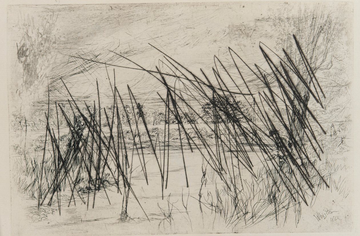 Bir Balıkçı ile Manzara, 1861. by James Abbott McNeill Whistler
