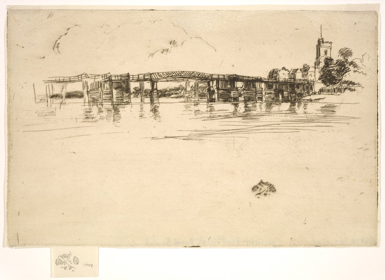 Küçük Putney Köprüsü, 1879. by James Abbott McNeill Whistler