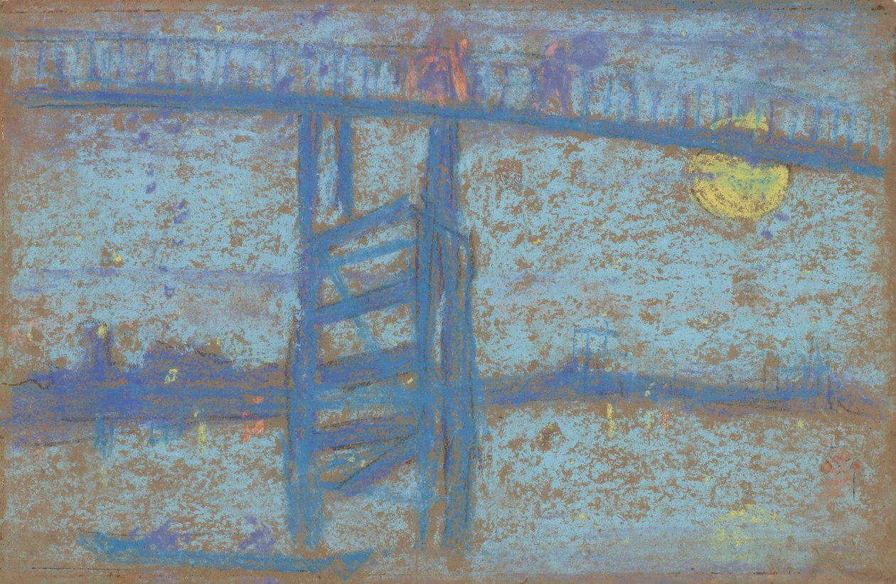 Gece: Battersea Köprüsü, 1872-1873. by James Abbott McNeill Whistler