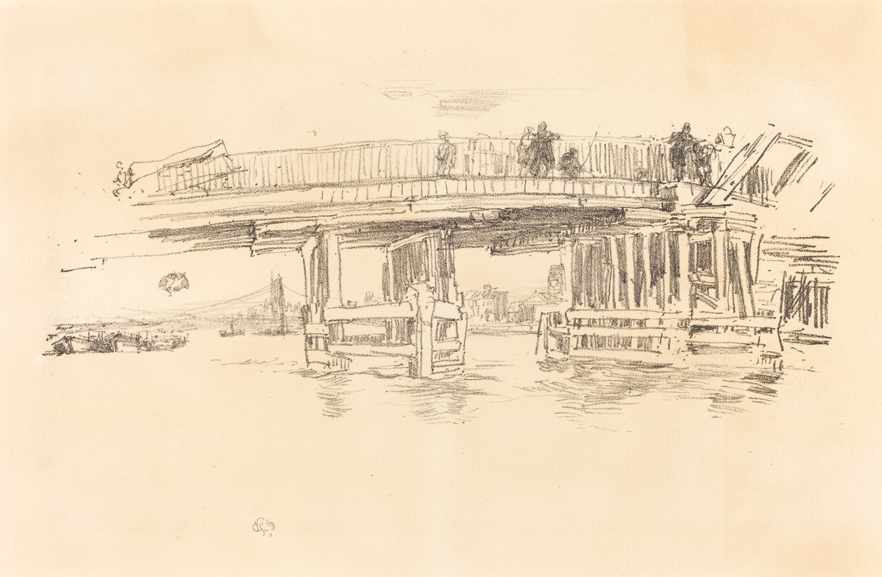 Eski Battersea Köprüsü, 18791887. by James Abbott McNeill Whistler