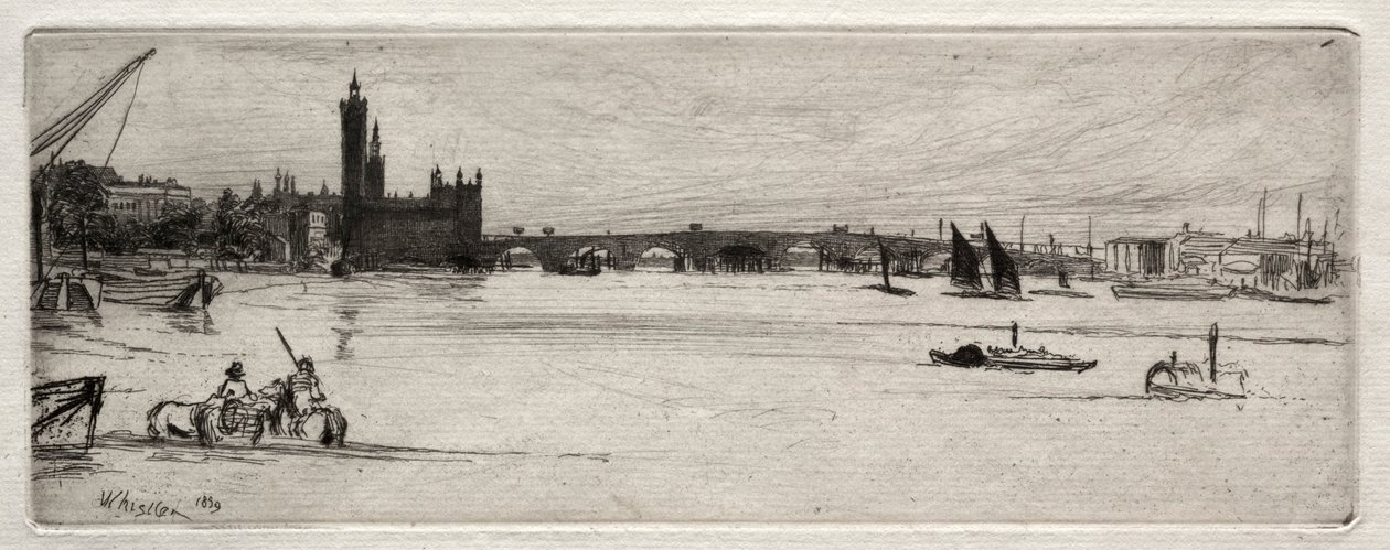 Eski Westminster Köprüsü, 1871. by James Abbott McNeill Whistler