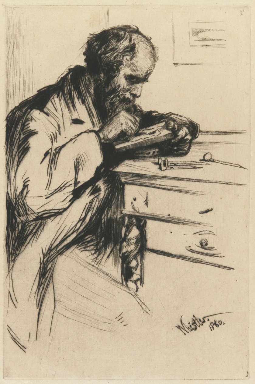 Riault Ahşap Oymacı, 1860. by James Abbott McNeill Whistler