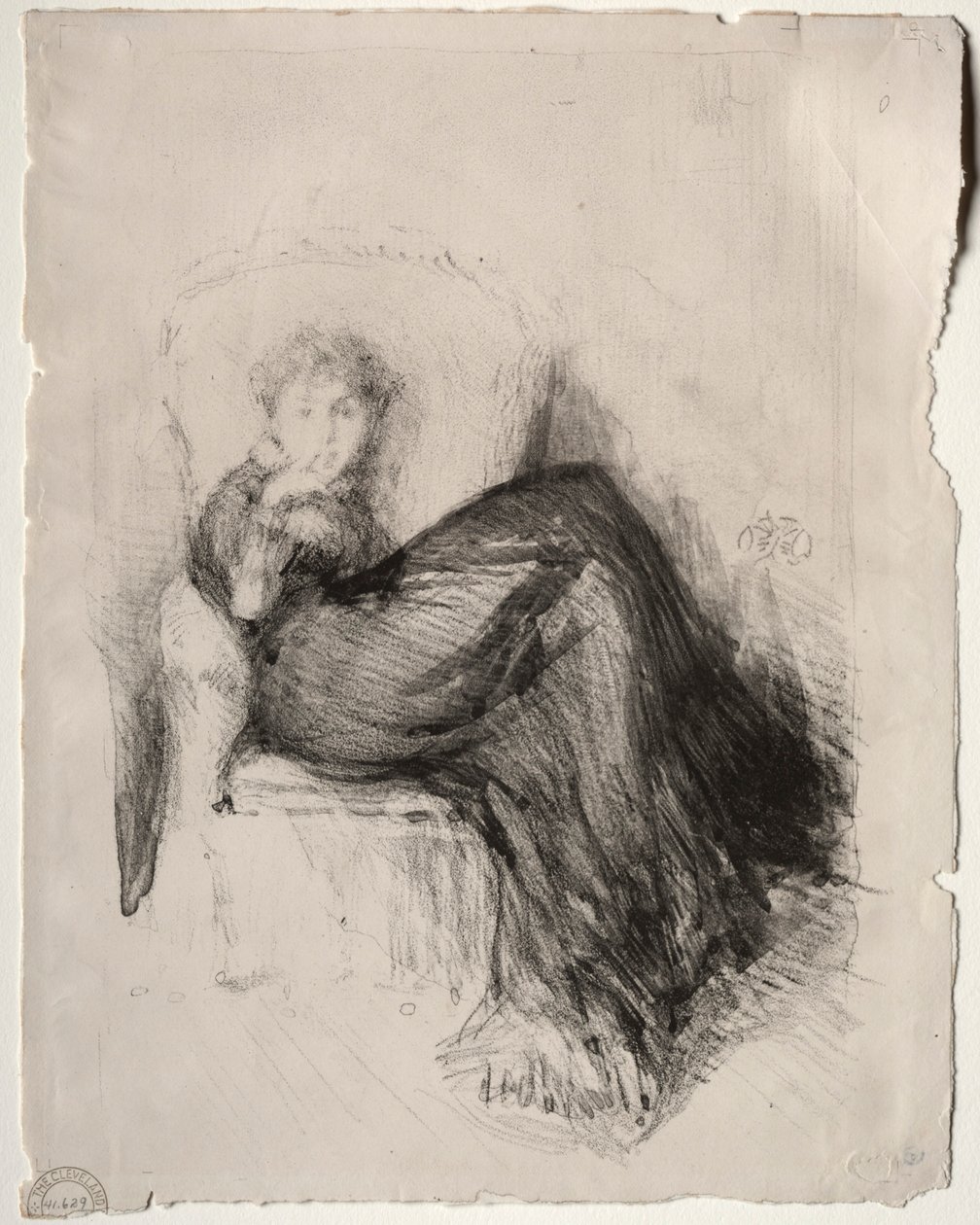 Çalışma - Maude Oturan, 1878. by James Abbott McNeill Whistler