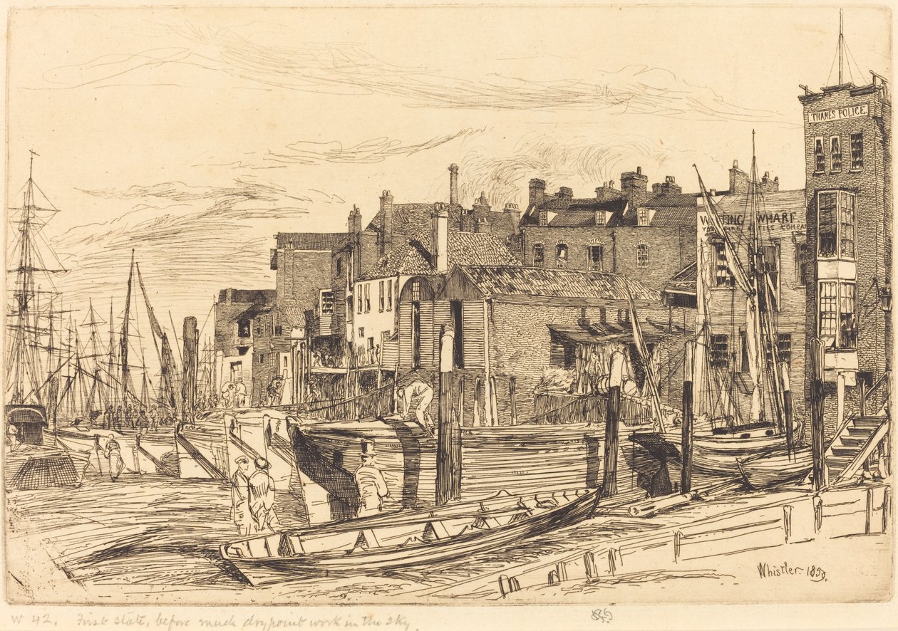 Thames Polisi, 1859. by James Abbott McNeill Whistler
