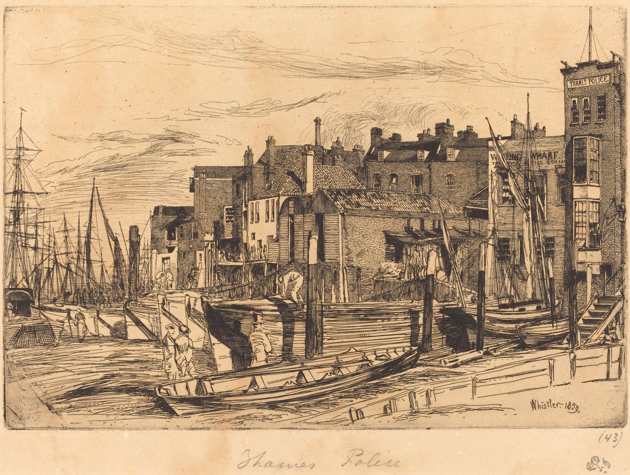 Thames Polisi, 1859. by James Abbott McNeill Whistler