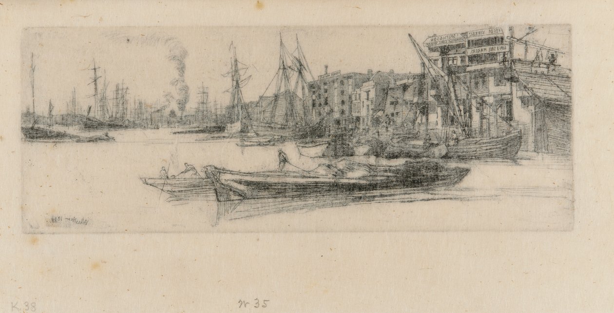 Thames Depoları, 1859. by James Abbott McNeill Whistler