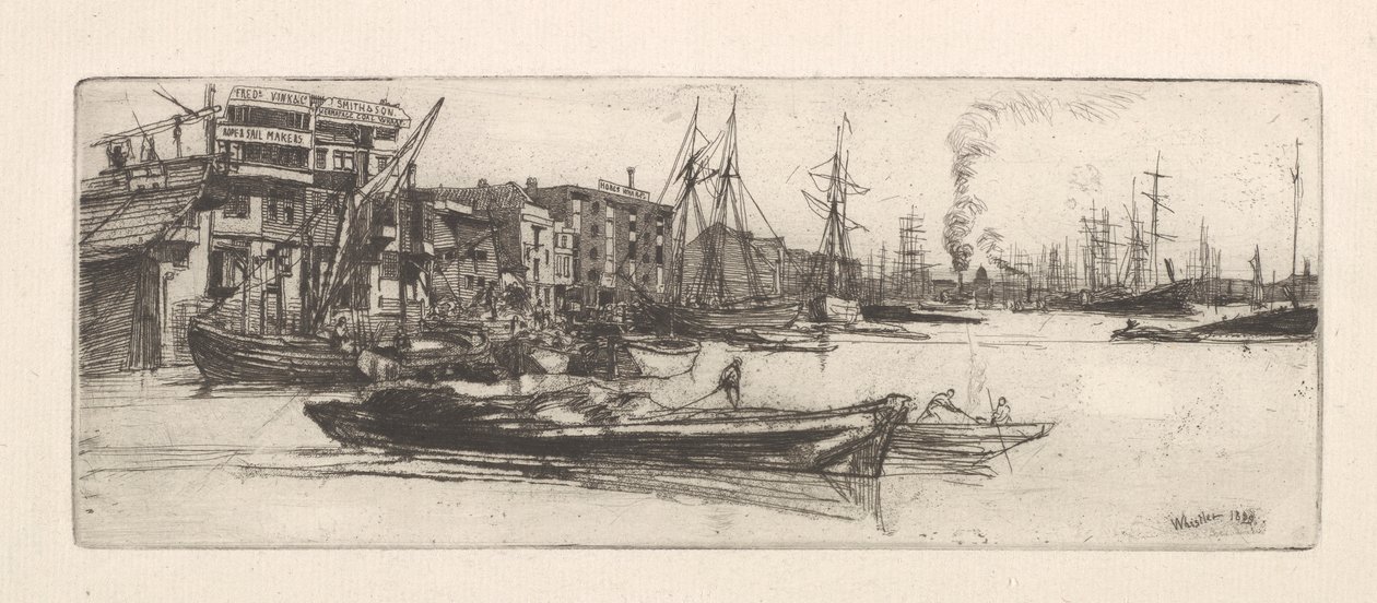 Thames Depoları, 1859. by James Abbott McNeill Whistler