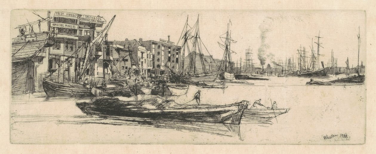 Thames Depoları, 1859. by James Abbott McNeill Whistler