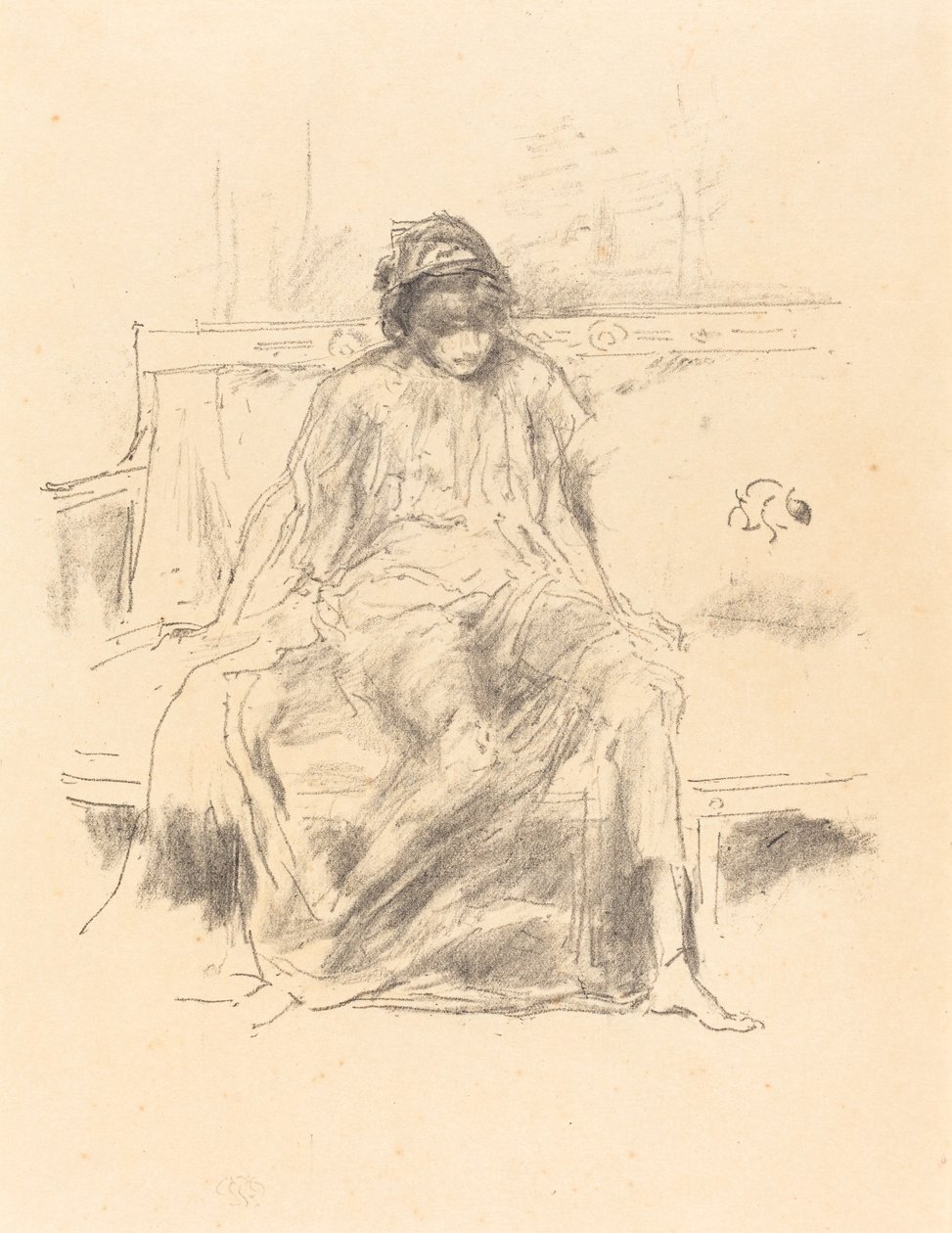 Draped Figür, Oturan, 1893. by James Abbott McNeill Whistler