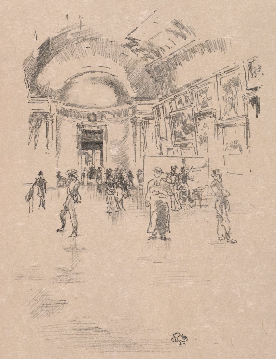 Uzun Galeri, Louvre, 1894. by James Abbott McNeill Whistler