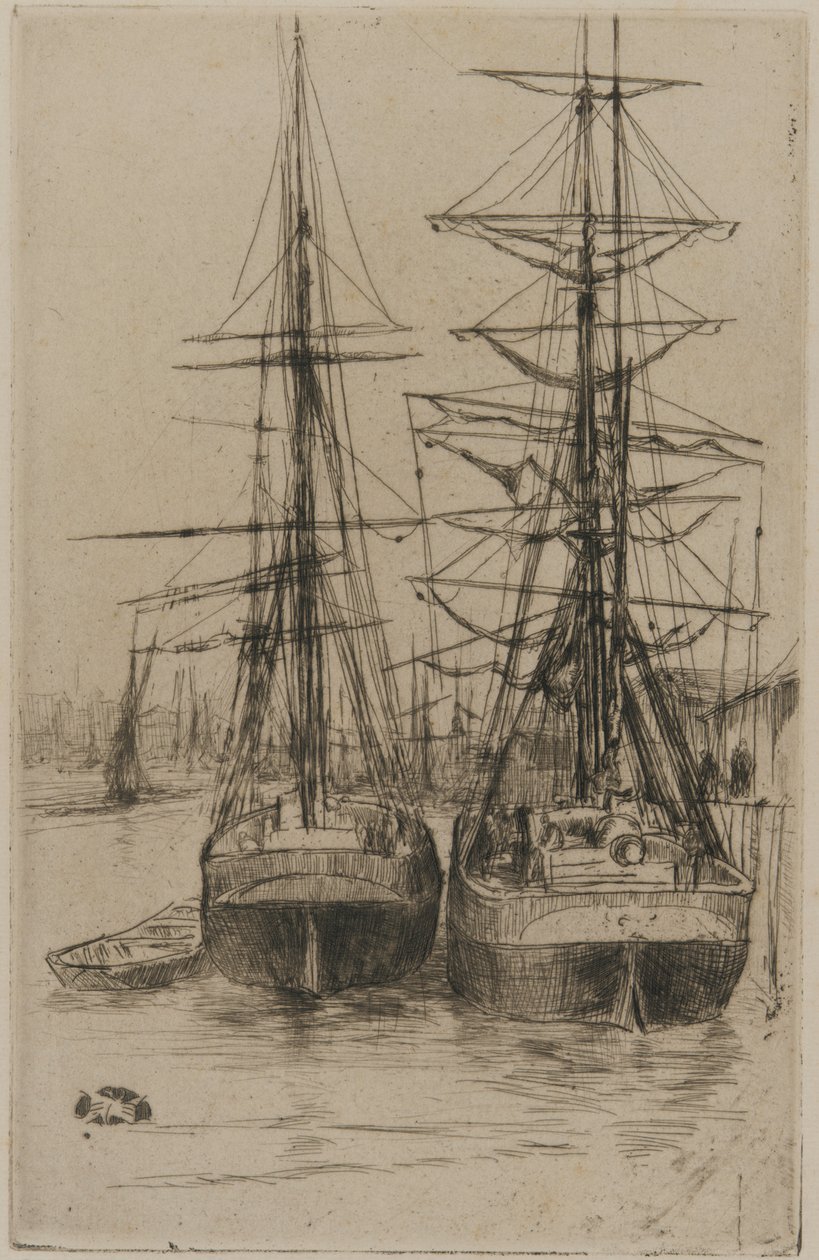 İki Gemi, 1875. by James Abbott McNeill Whistler