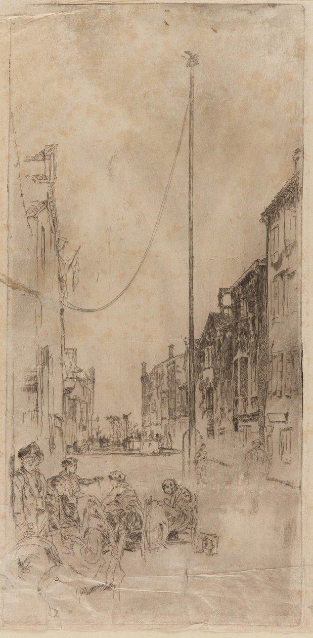 Venedik direği, 1879-1880. by James Abbott McNeill Whistler