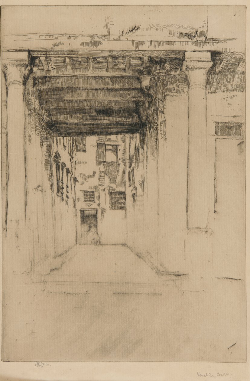 Venedik Mahkemesi, 1879-1880. by James Abbott McNeill Whistler