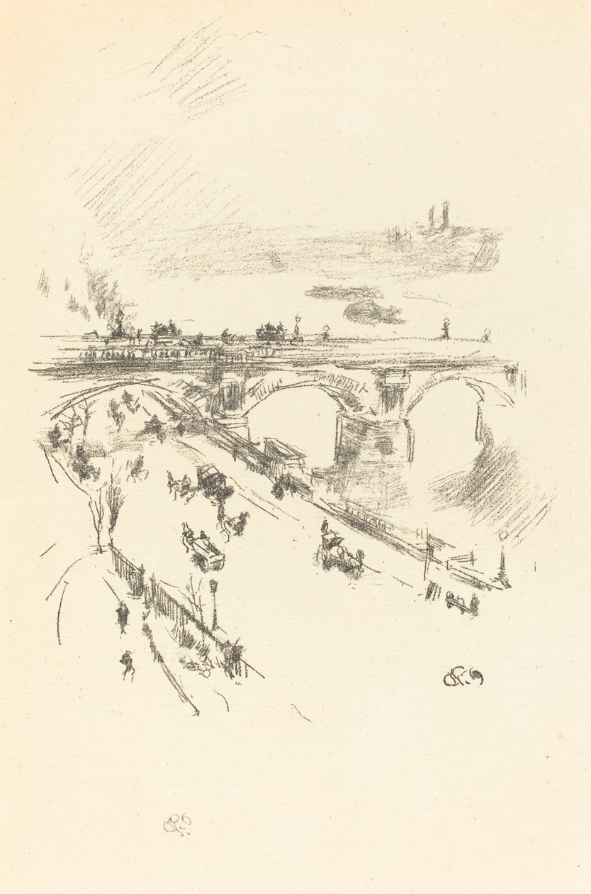 Waterloo Köprüsü, 1896. by James Abbott McNeill Whistler