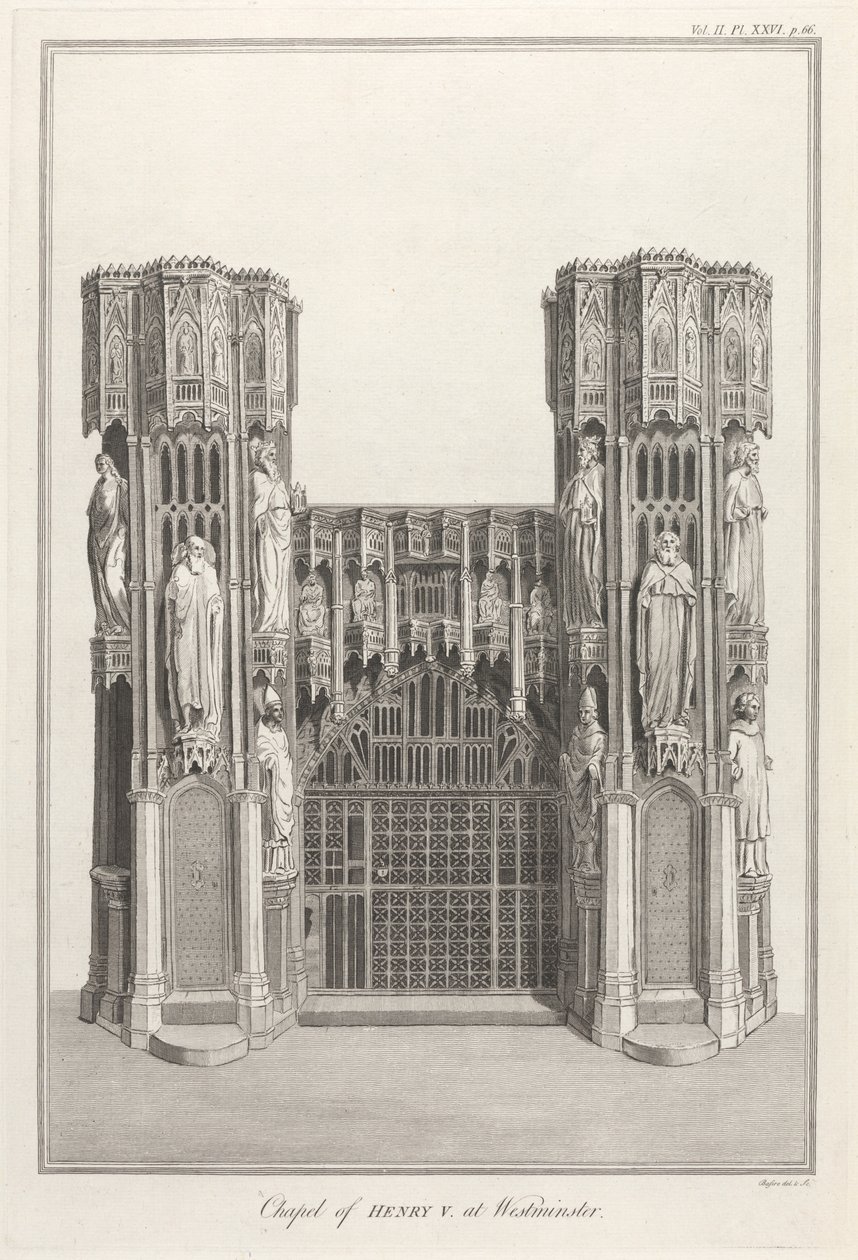 Westminster'daki Henry V Şapeli by James Basire