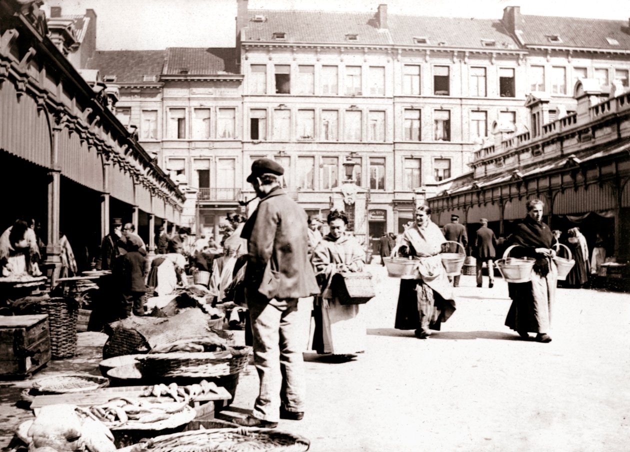 Pazar tezgahları, Anvers, 1898. by James Batkin