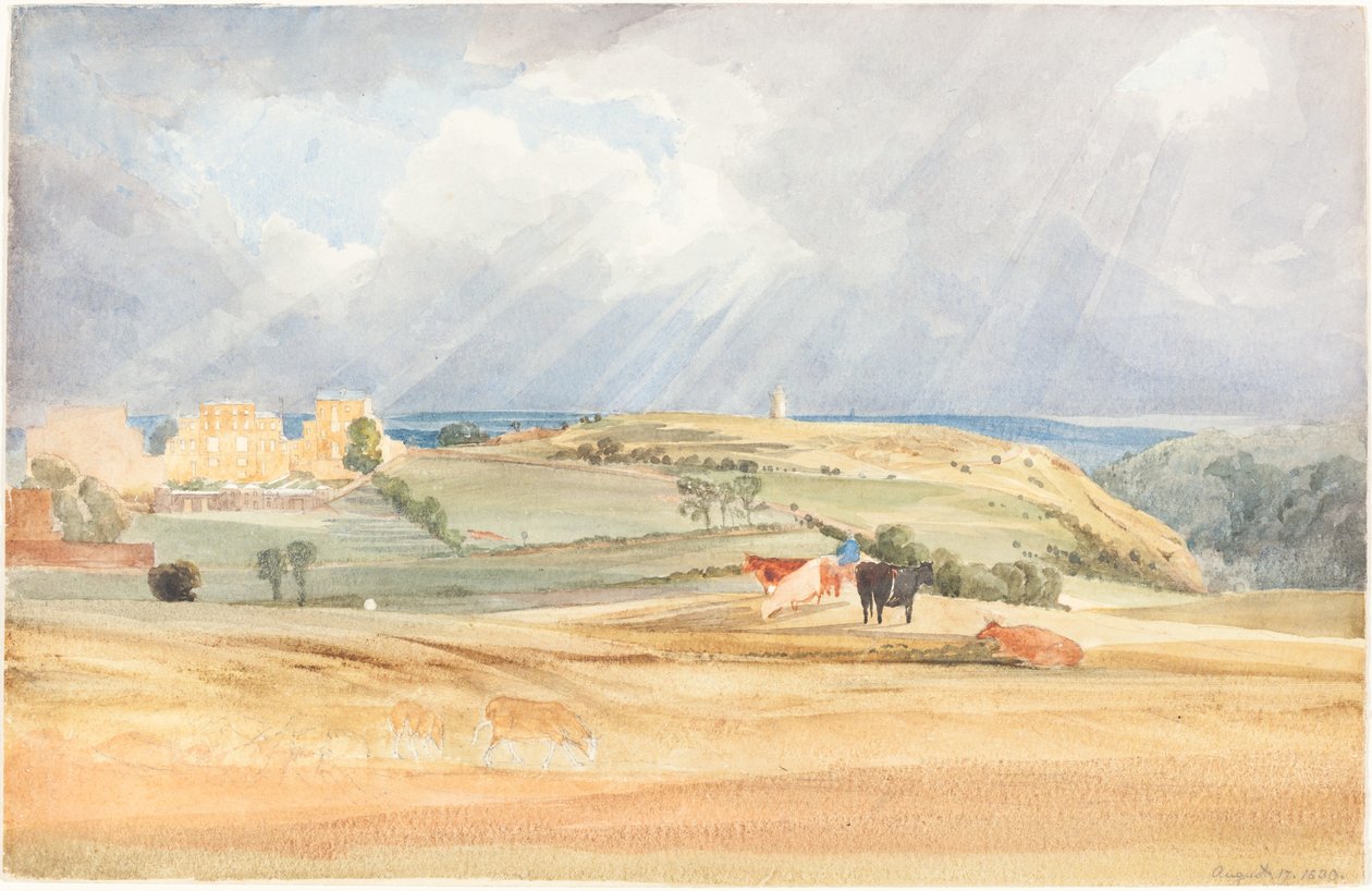 Sığır Somerset ile Manzara, 1830. by James Bulwer