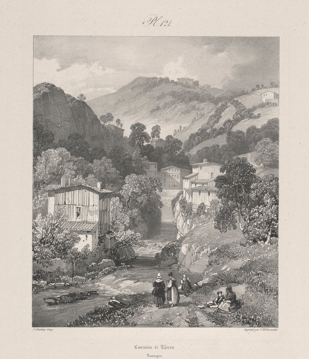 Thiers Şelaleleri, Auvergne by James Duffield Harding
